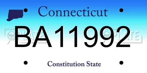 BA11992 Connecticut License Plate