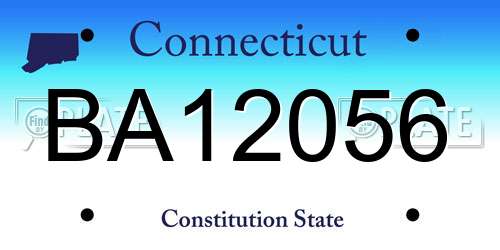 BA12056 Connecticut License Plate