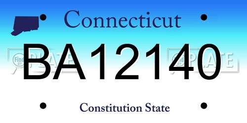 BA12140 Connecticut License Plate