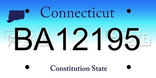BA12195 Connecticut License Plate