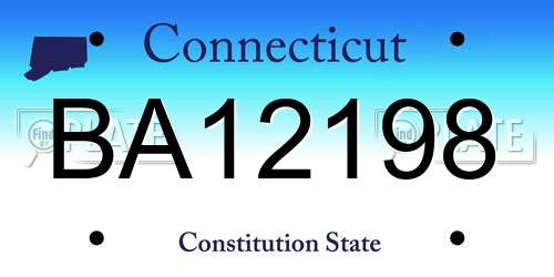 BA12198 Connecticut License Plate