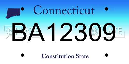 BA12309 Connecticut License Plate