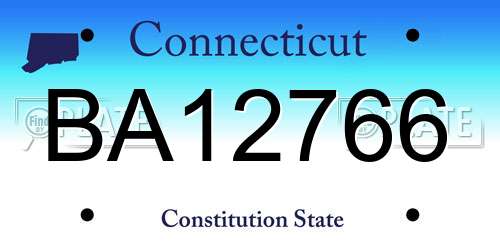 BA12766 Connecticut License Plate