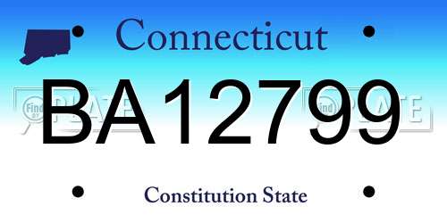 BA12799 Connecticut License Plate