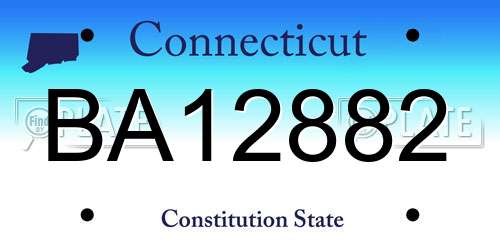 BA12882 Connecticut License Plate