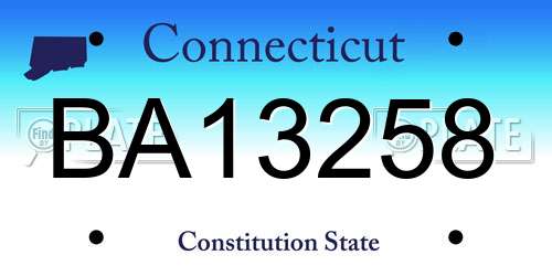 BA13258 Connecticut License Plate