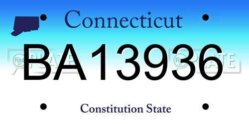 BA13936 Connecticut License Plate