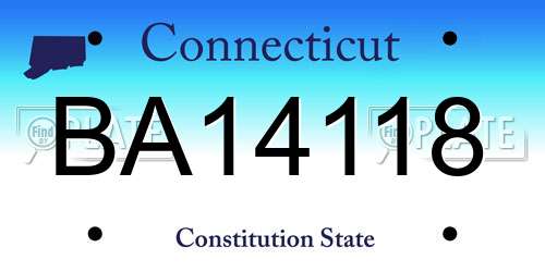 BA14118 Connecticut License Plate