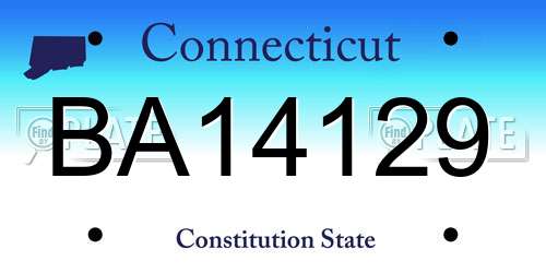 BA14129 Connecticut License Plate