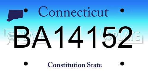 BA14152 Connecticut License Plate