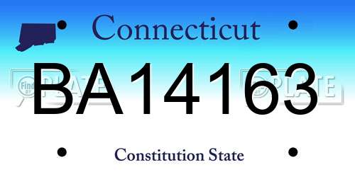 BA14163 Connecticut License Plate