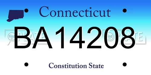 BA14208 Connecticut License Plate