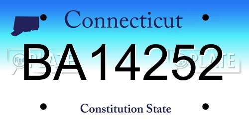 BA14252 Connecticut License Plate