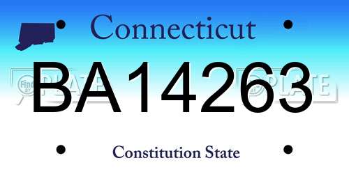 BA14263 Connecticut License Plate
