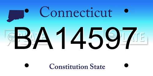 BA14597 Connecticut License Plate