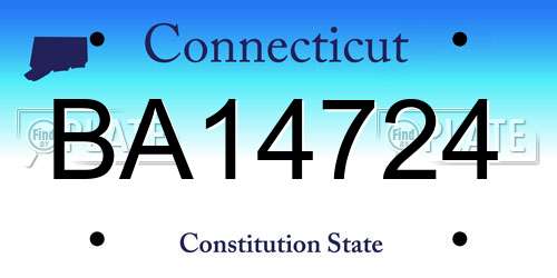 BA14724 Connecticut License Plate