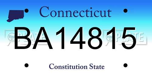 BA14815 Connecticut License Plate