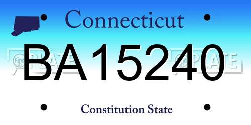 BA15240 Connecticut License Plate