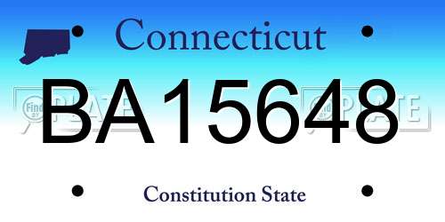 BA15648 Connecticut License Plate