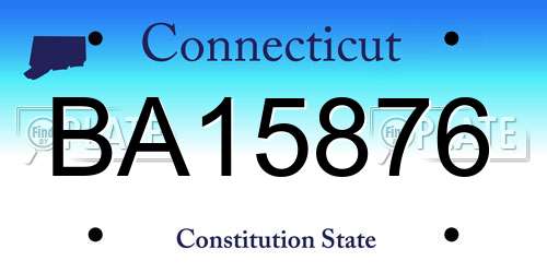 BA15876 Connecticut License Plate