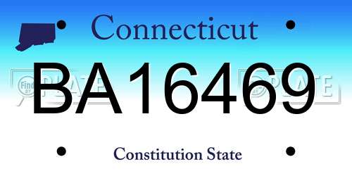 BA16469 Connecticut License Plate