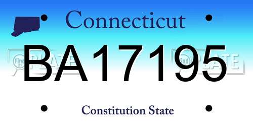 BA17195 Connecticut License Plate