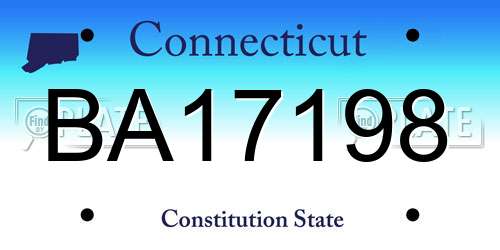 BA17198 Connecticut License Plate