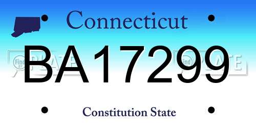 BA17299 Connecticut License Plate