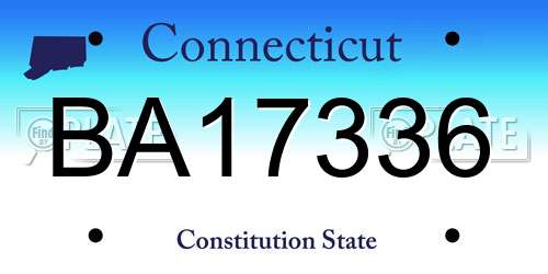 BA17336 Connecticut License Plate