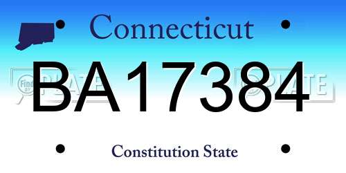 BA17384 Connecticut License Plate