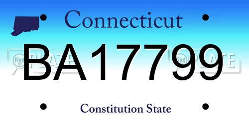 BA17799 Connecticut License Plate