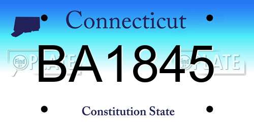 BA1845 Connecticut License Plate