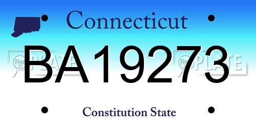 BA19273 Connecticut License Plate
