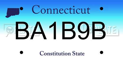 BA1B9B Connecticut License Plate