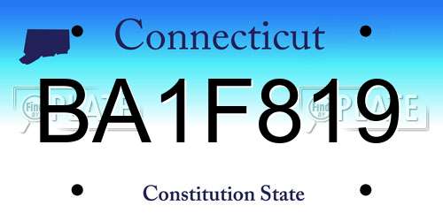 BA1F819 Connecticut License Plate