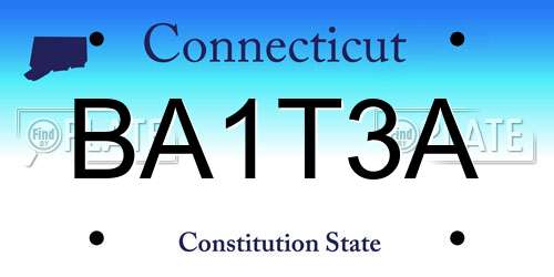 BA1T3A Connecticut License Plate
