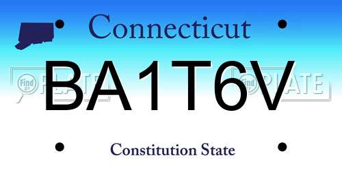 BA1T6V Connecticut License Plate
