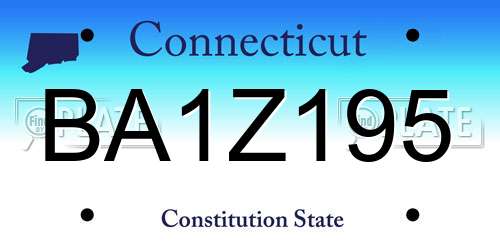 BA1Z195 Connecticut License Plate