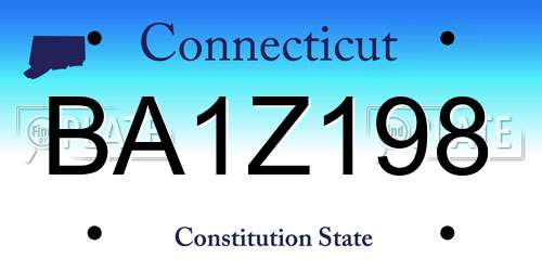 BA1Z198 Connecticut License Plate