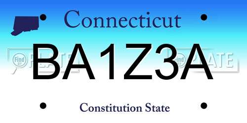 BA1Z3A Connecticut License Plate