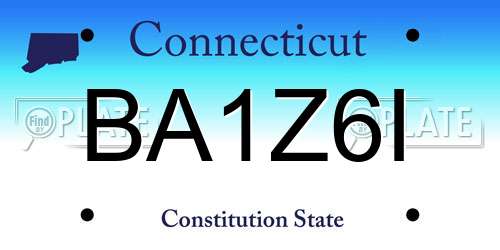 BA1Z6I Connecticut License Plate