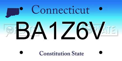 BA1Z6V Connecticut License Plate