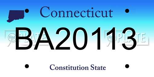 BA20113 Connecticut License Plate