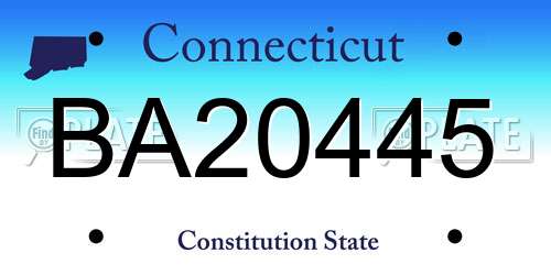 BA20445 Connecticut License Plate