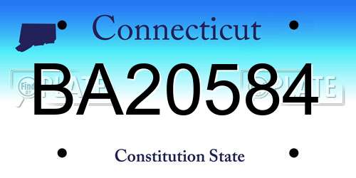 BA20584 Connecticut License Plate