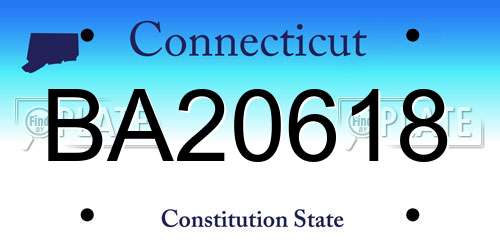 BA20618 Connecticut License Plate