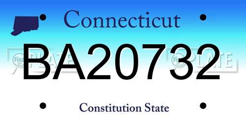 BA20732 Connecticut License Plate