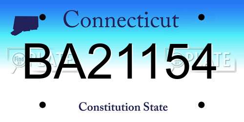 BA21154 Connecticut License Plate
