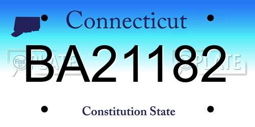 BA21182 Connecticut License Plate