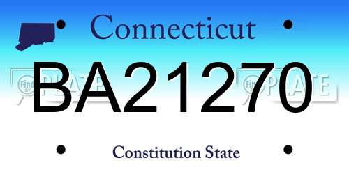 BA21270 Connecticut License Plate